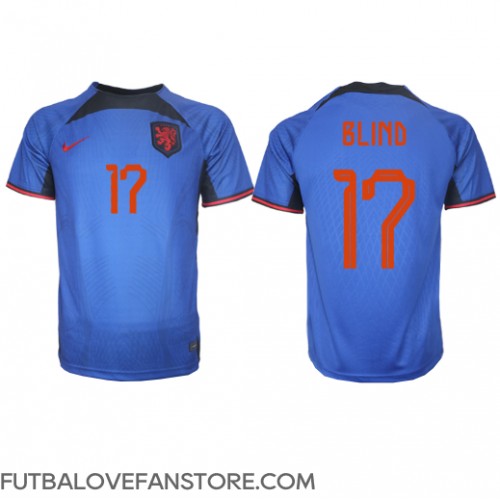 Holandsko Daley Blind #17 Vonkajší futbalový dres MS 2022 Krátky Rukáv